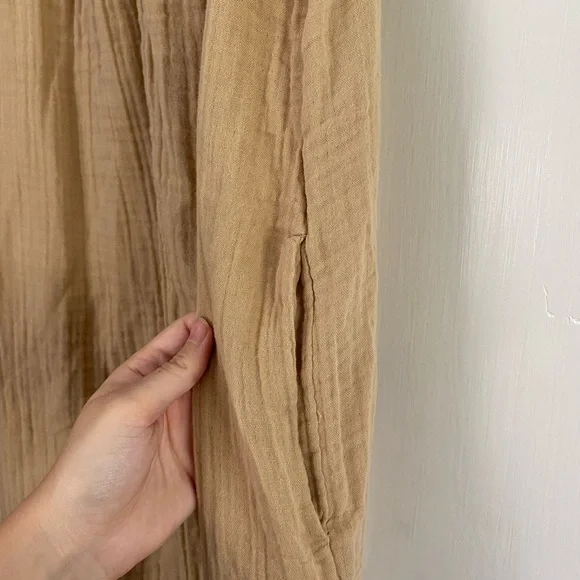 OLD NAVY Elegant Tan Sleeveless Muslin Maxi Sun Dress Women’s Sz Small - Picture 7 of 9